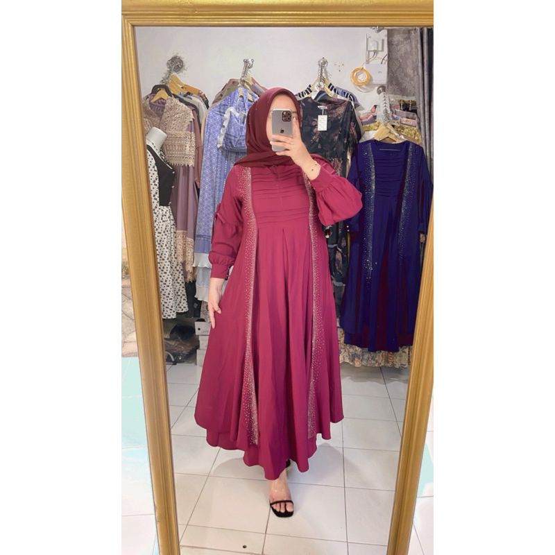 gamis abaya maroon