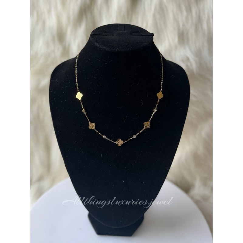 BETH Necklace (Kalung fashion titanium gold VCA import Korea READY STOCK)
