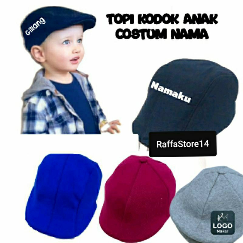 Topi Anak Versi Kodok Free Bordir Nama Topi Pet Costum nama Topi Copet Anak Bebas Bordir Nama Suka S