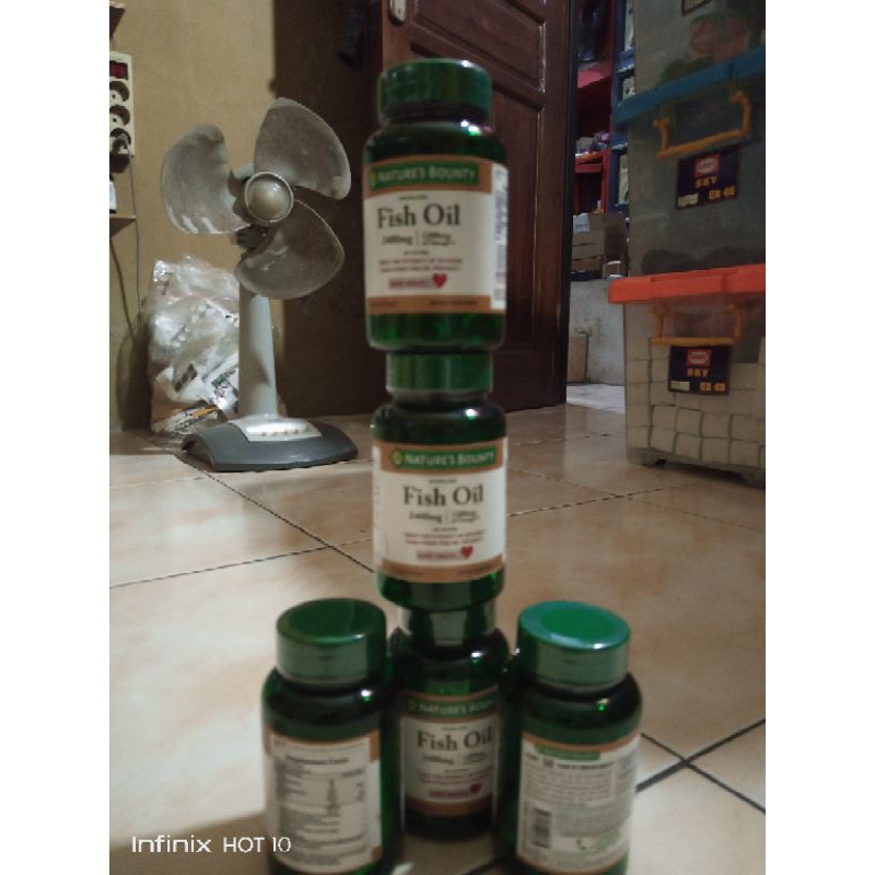 (Terlaris)Natures Bounty Fish Oil 2400mg+0mega 3 1200mg Asli Original Ampuh