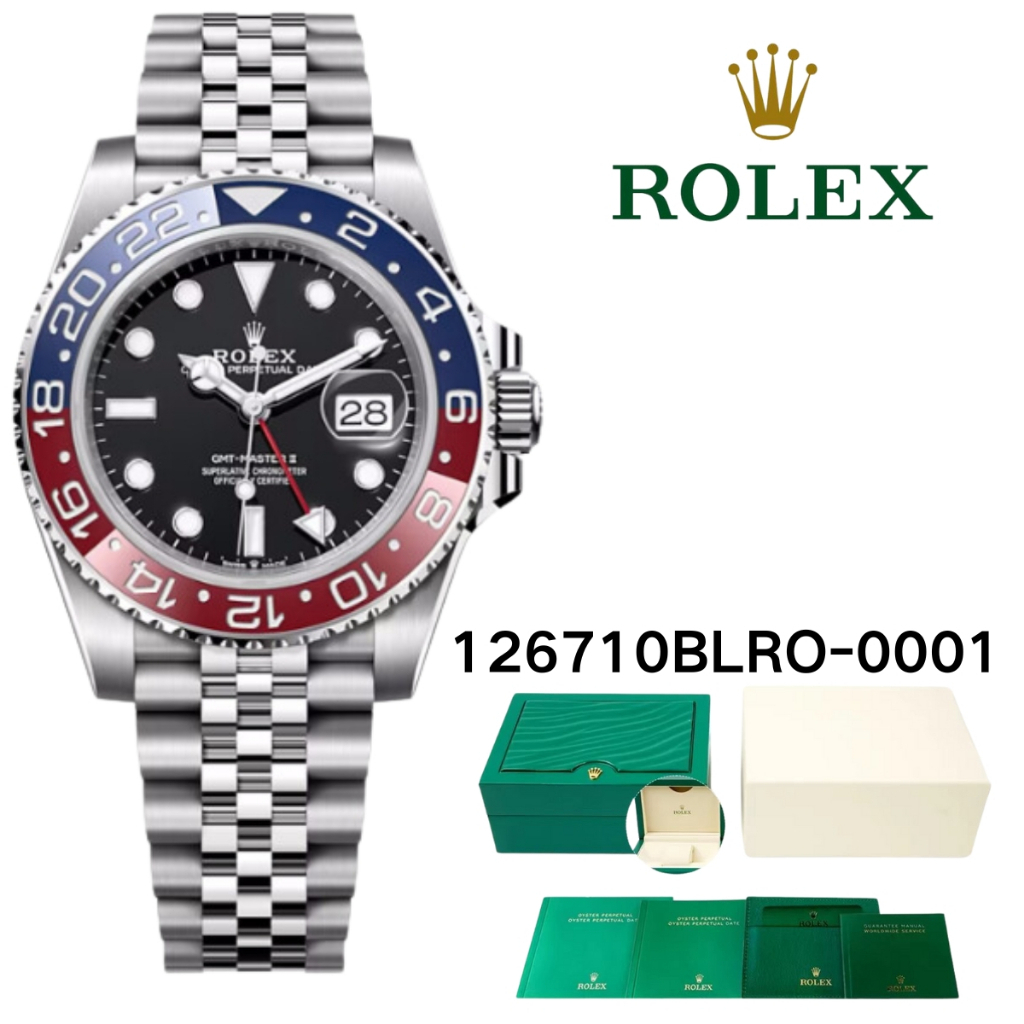 Original Rolex GMT Master II m126710blro-0001 Automatic 18CT Teflon material 40mm