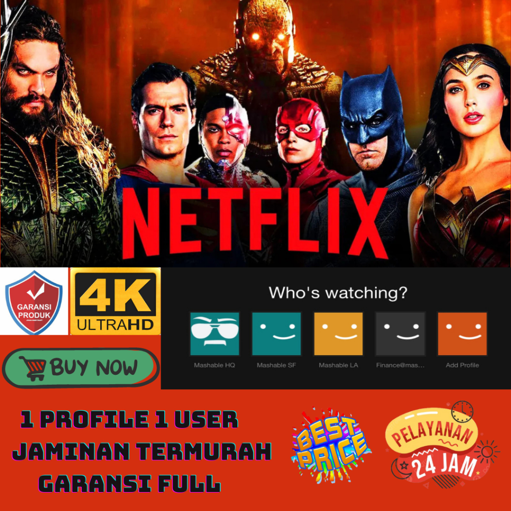 NETFLIX 1 Bulan 2 Bulan 3 Bulan 1 Tahun Premium Garansi ULTRA FULL HD 4K - ANTI HOLD