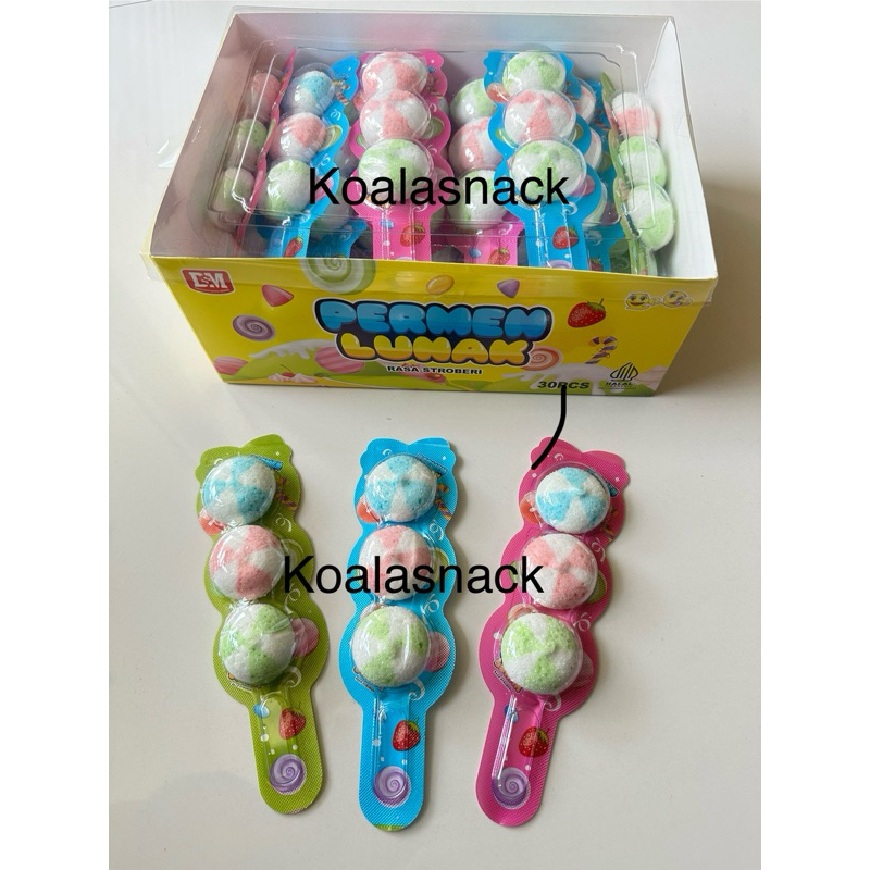 

DSM Sate Mochi gummy rasa Strawberry box isi 30 pcs