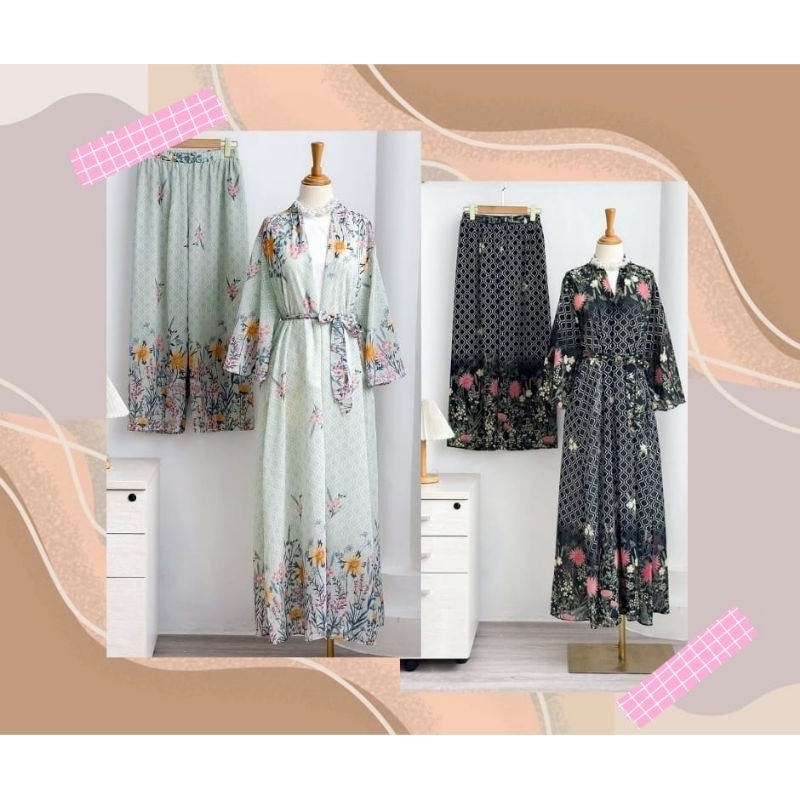 KODE B | KALULA SET OUTER 3IN1 ( Outer + Inner + Celana ) | BAJU MUSLIMAH | ONESET | BAJU GAMIS | BA