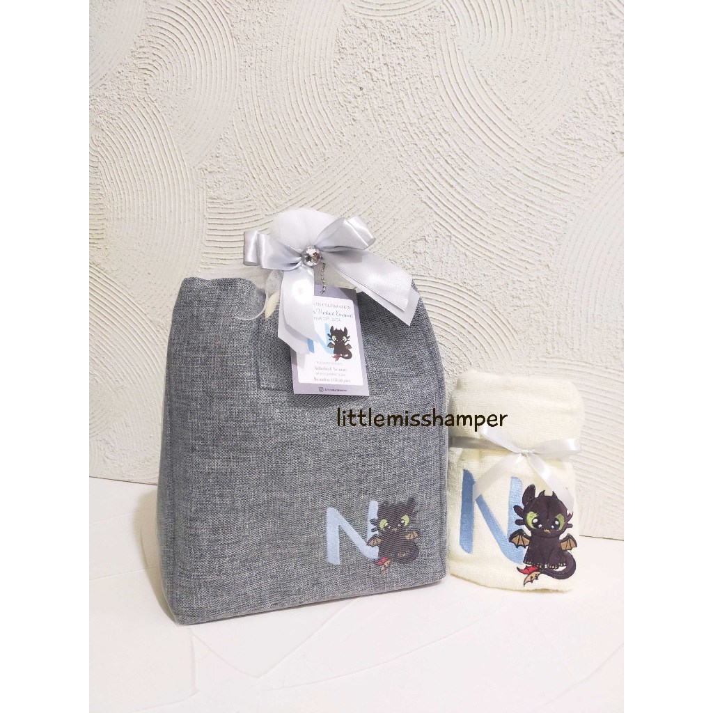 

Paket tas kanvas ring bag + handuk 50x100 + pouch kanvas bordir baby one month hampers