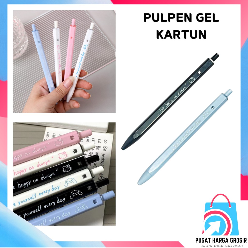

PHG Pena Gel Tekan Tinta Hitam Simple Ujung Pena Lancip Cute Cartoon Pens Ball Pulpen Gel Karakter Kartun Lucu Gelpen Mekanik Kualitas Tinggi 0.5 mm