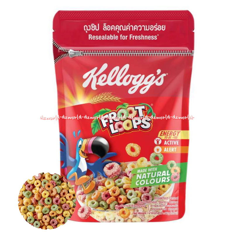 

Kellogg's 55gr Froot Loops Sereal Warna Warni Kemasan Pouch