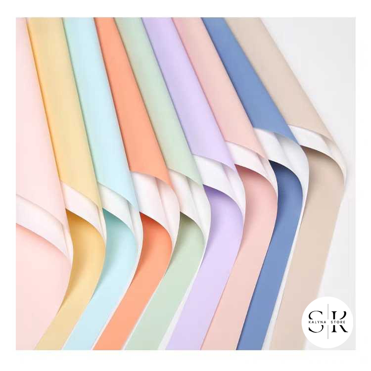 

[5 Lembar] Pastel BI COLOR Putih Wrapping Cellophane Kertas Buket Bunga floral wrapping buket gift paper kertas bunga florist waterproof paper kertas buket wisuda bouquet kertas