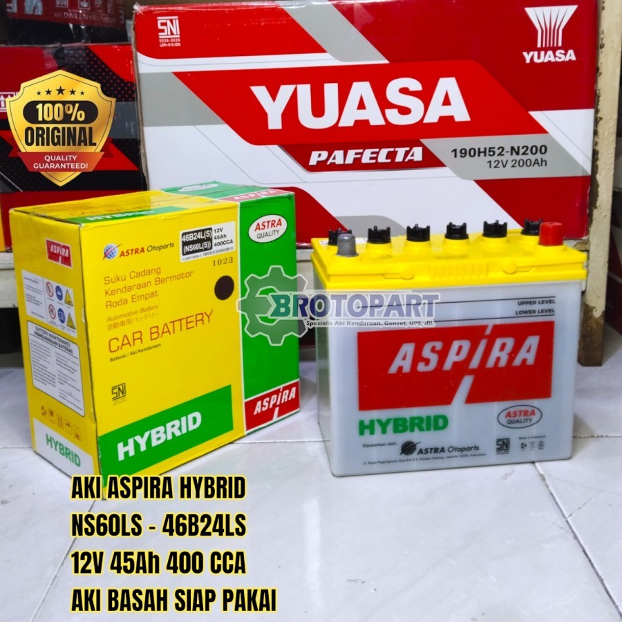 Aki Mobil Etios Valco Limo New Previa Sienta Yaris ASPIRA NS60LS 45Ah
