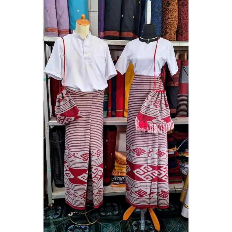 baju set pria wanita sarung tenun blanket jepara - baju tenun jepara etnik