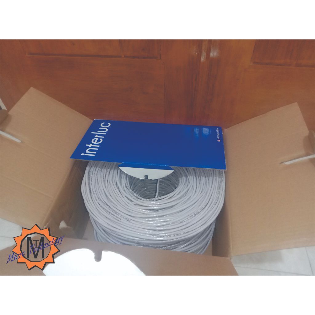 INTERLUC KABEL LAN 15 METER SIAP PAKAI UTP CAT5E INDOOR [Grey]
