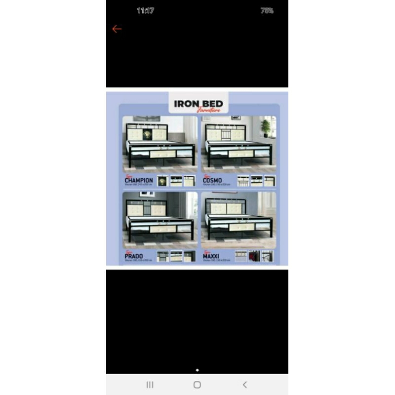 Tempat tidur besi 5kk + Tilam steel 5kk