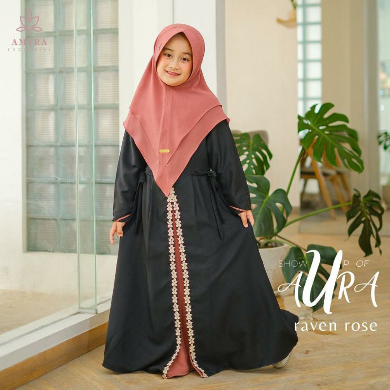 Gamis Anak Set Khimar Aura By Amyra