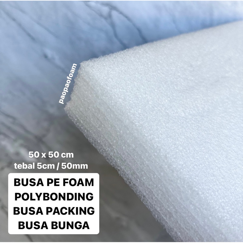 

Busa Packing PE FOAM POLYBONDING 50 x 50 cm tebal 5 cm / Busa Bunga / Floral Foam