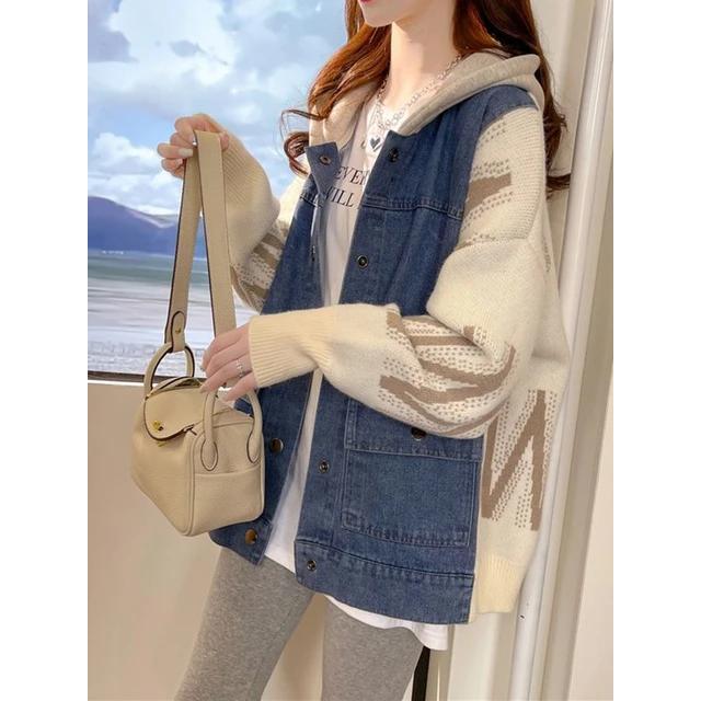 TERBARU JAKET DENIM ZIGZAG OVERSIZE - JAKET ZIPPER HOODIE GAYA KOREAN - PATCH WORK JAKET