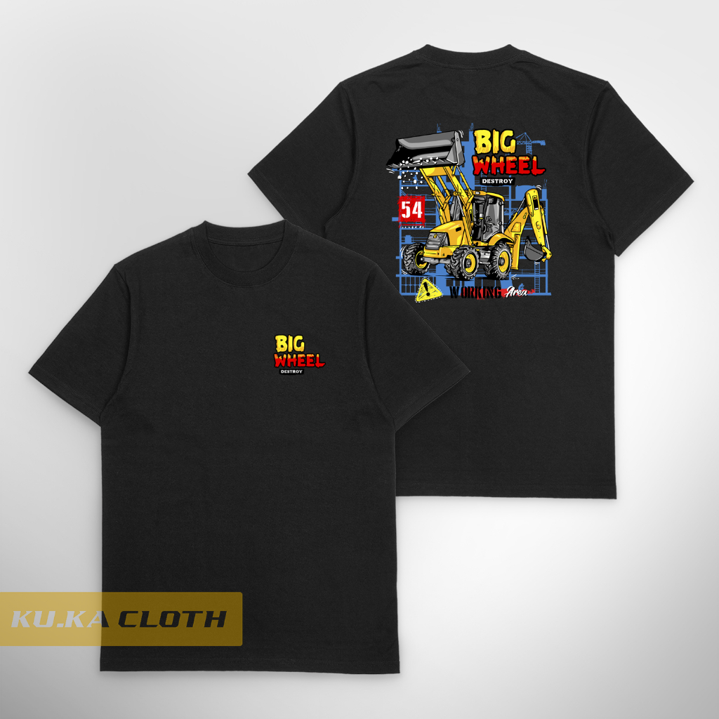 Baju Kaos Distro Pria Typography excavator