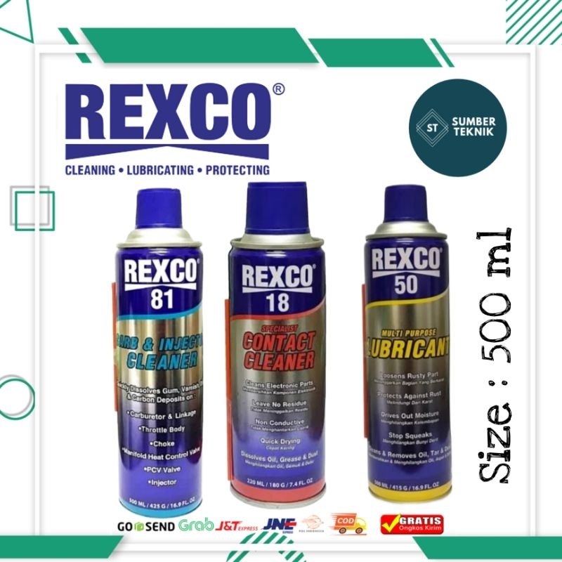 REXCO 18 25 50 81 Ukuran 120 200 350 500 ml Semprotan Multiguna - Chain Lube - Lubricant - Contact C