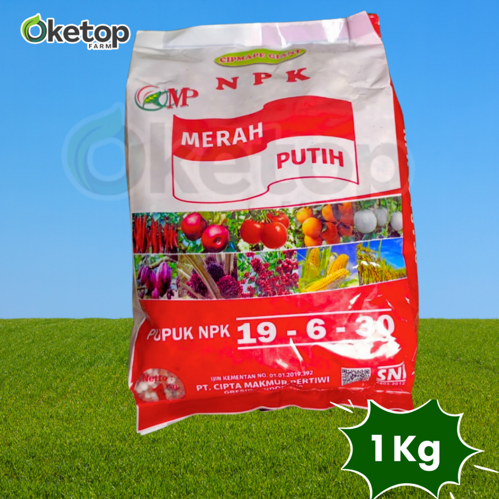 Pupuk NPK 19-6-30 Merah Putih KEMASAN PABRIK 1 Kg Setara NPK Grower Pupuk Untuk Buah 100% Original