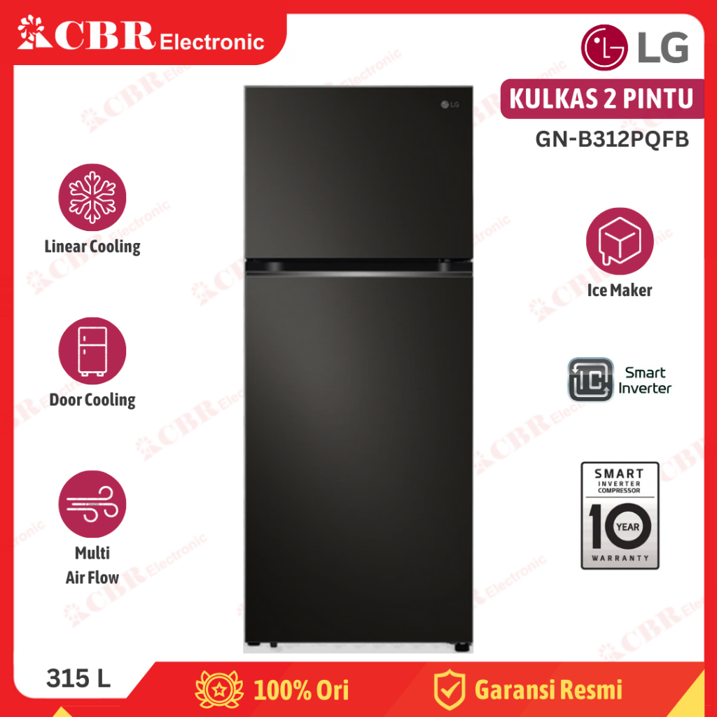 Kulkas LG 2 PINTU GN-B312PQFB (315L / Inverter)