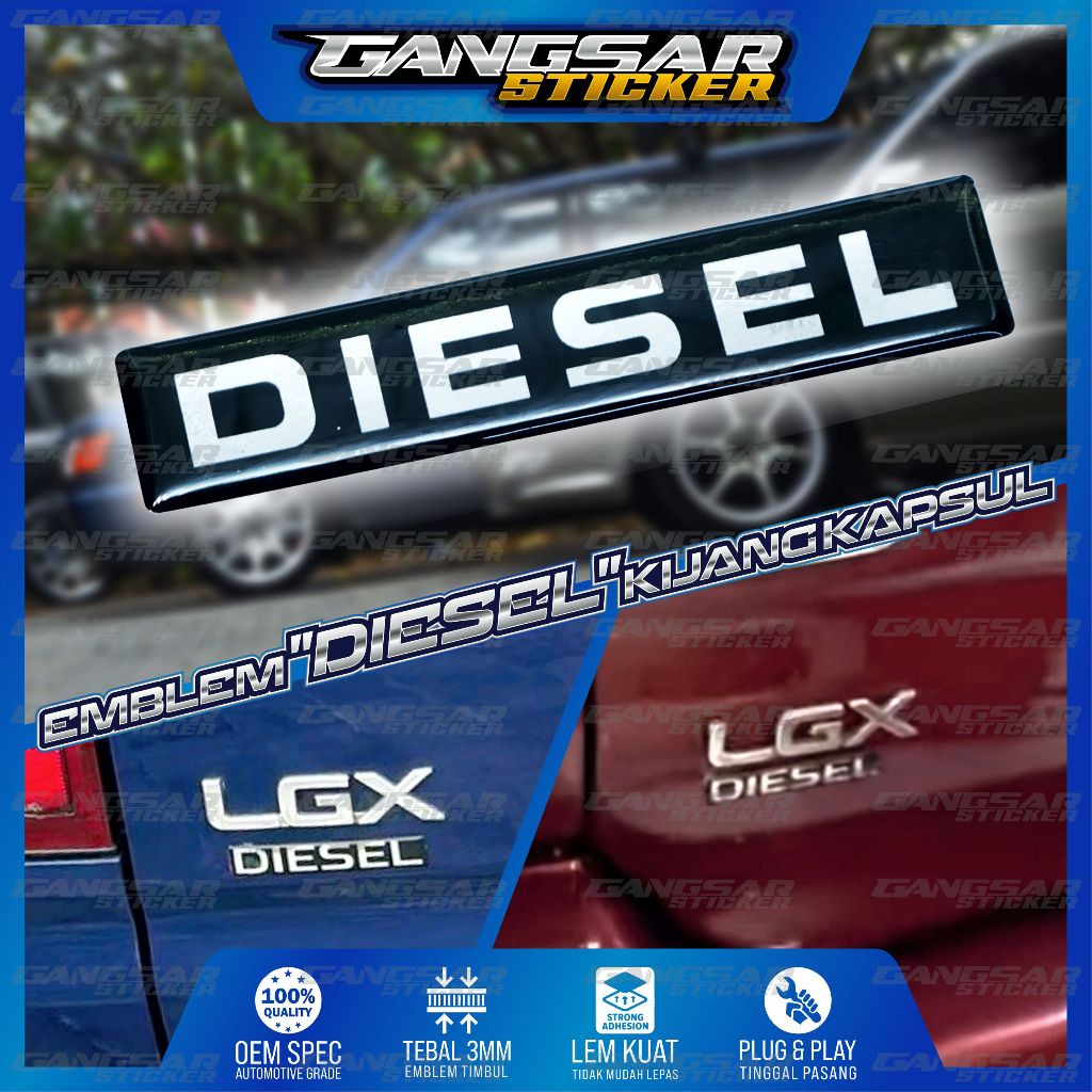 emblem diesel kijang kapsul / emblem timbul diesel kijang / stiker diesel kijang kapsul