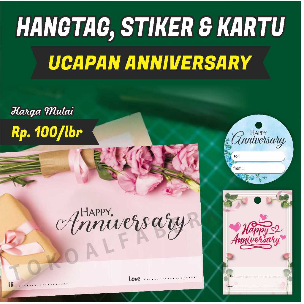 [10pcs] HANG TAG STIKER KARTU UCAPAN ANNIVERSARY