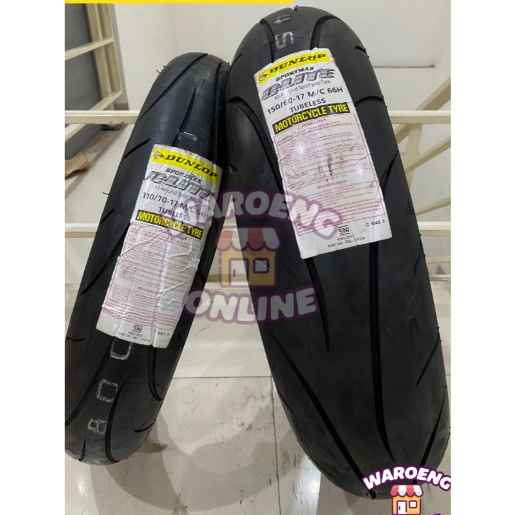 DUNLOP QLITE Q-LITE SPORTMAX RING 17 BAN TUBELESS UKURAN 100/80-17 | 110/70-17 | 120/70-17 | 130/70-