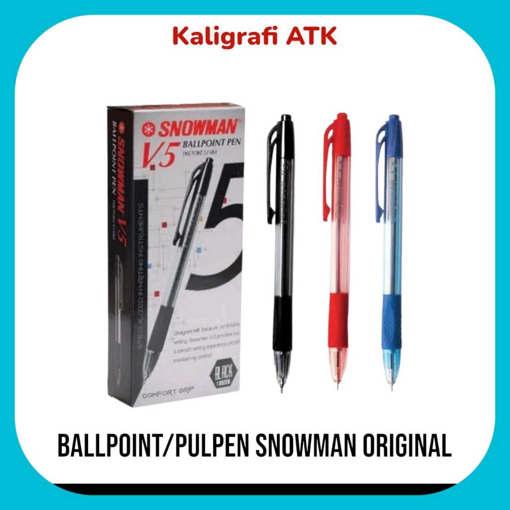 

Bolpen snowman original V5 varian warna