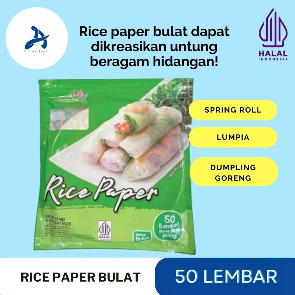 

Rice Paper Bulat 500gr/ 50 lembar/Banh Trang High Quality Rice Paper / Kulit Lumpia Vietnam Rice Paper (halal)/ rice roll spring roll