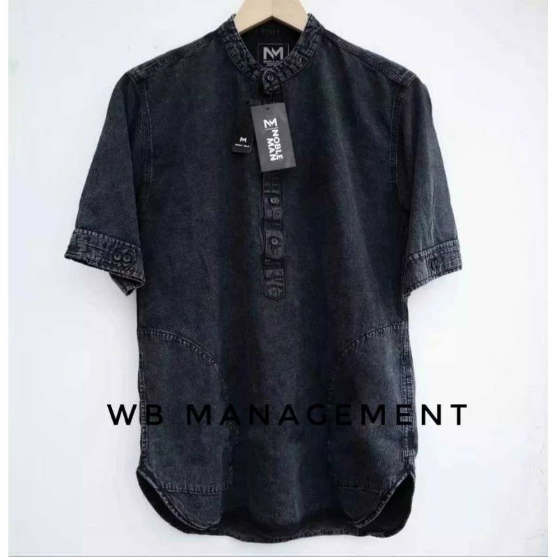 Koko Dewasa Koko Kurta Jeans Lengan Pendek / Baju Koko Dewasa Koko Pria Jumbo