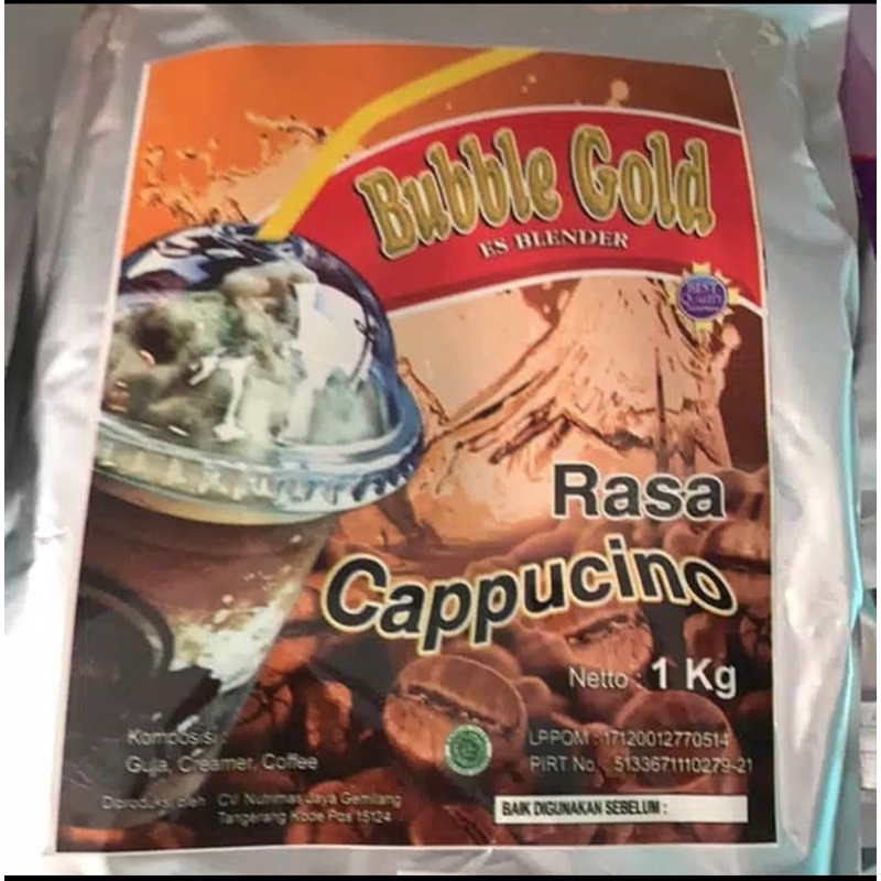 

serbuk minuman bubble gold capucino 1 kg / Repack 250 Gram