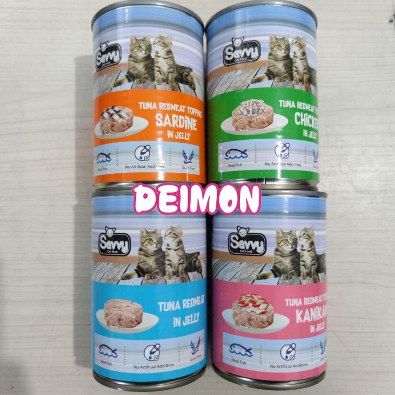 Savvy Kaleng 400g Wet Food Makanan Kucing Savvy Cat