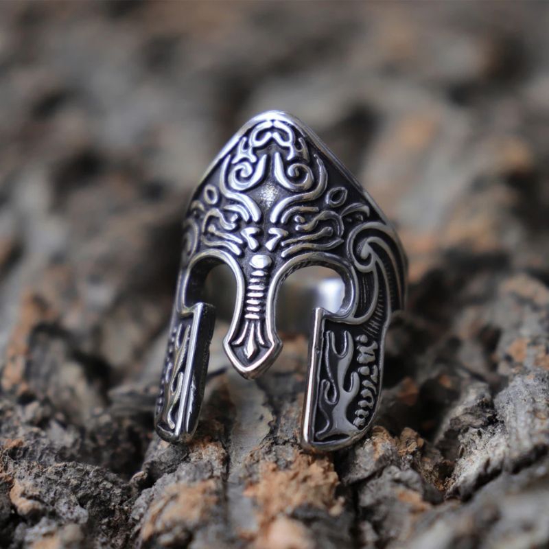 Cincin Elegan Desain Spartan Warrior Mask (Adjustable)