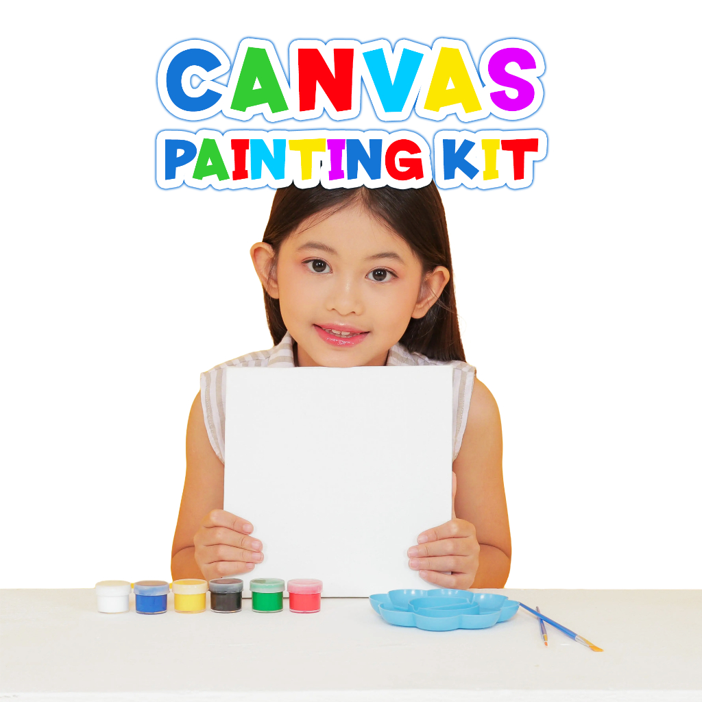 

Kanvas Lukis Anak Paket Lengkap Set Melukis Canvas Cat Akrilik Palet Kuas Painting Kit + Box