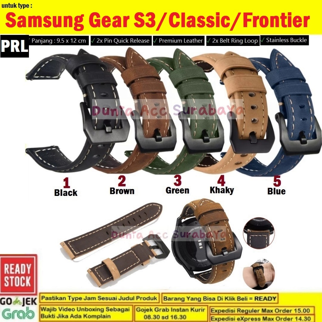 Strap Samsung Gear S3 / S3 Classic / S3 Frontier Tali Jam 22mm Premium Leather Kulit - PRL