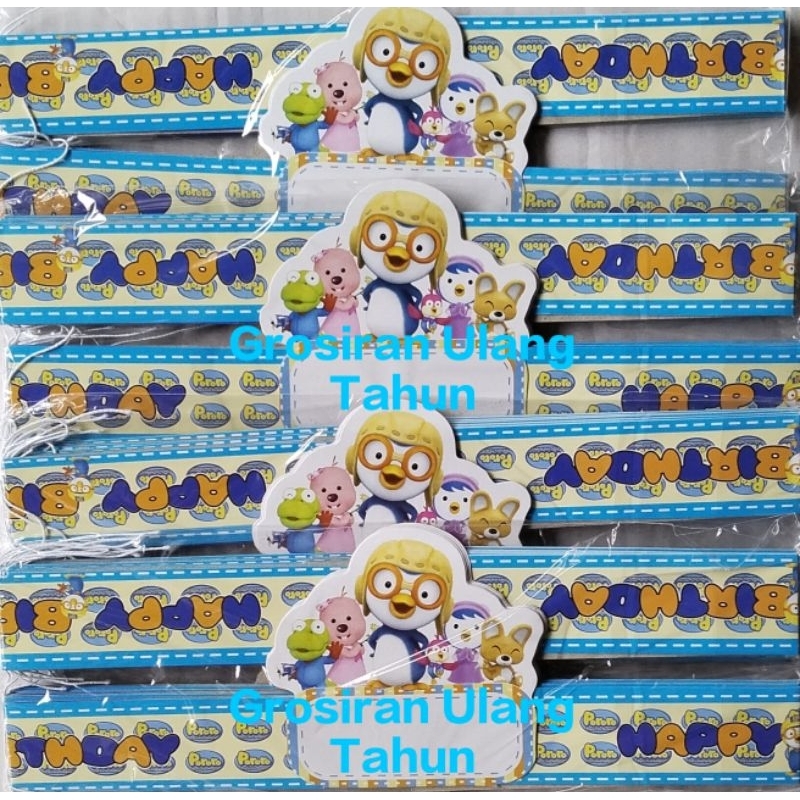 Topi Lingkar Karakter Pororo / Topi Ulang Tahun / Topi Kerucut (10pcs)
