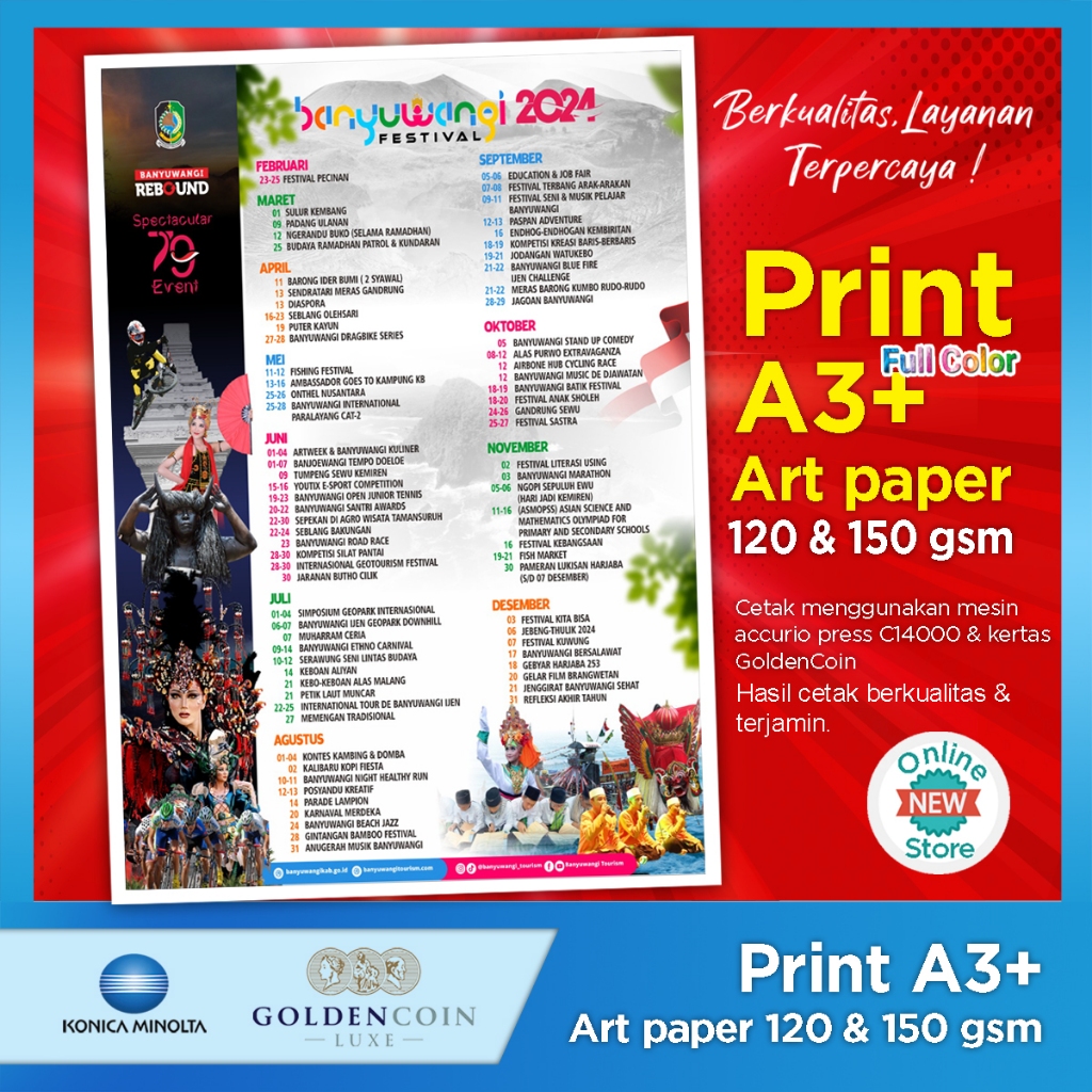 

Print Art Paper A3+ / Cetak Art paper 120 / 150 gsm ( SATUAN & GROSIR ) Print Laser A3+
