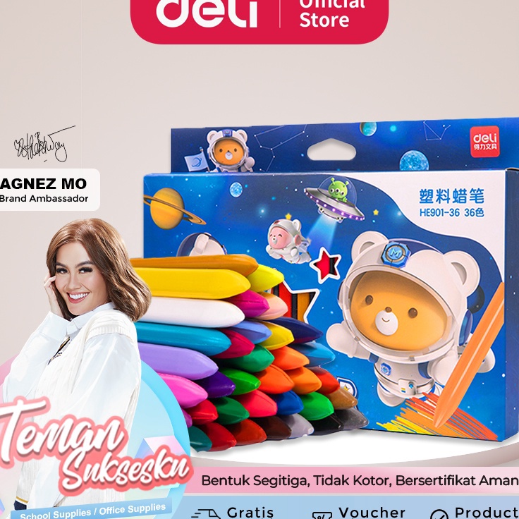 

Best Limited Deli Plastic Crayon Krayon Plastik 122436 Tidak mengotori tangan ergonomis tidak beracun HE91