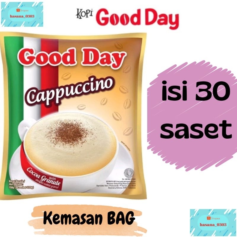 

Good Day Cappuccino kemasan BAG isi 30 sachet