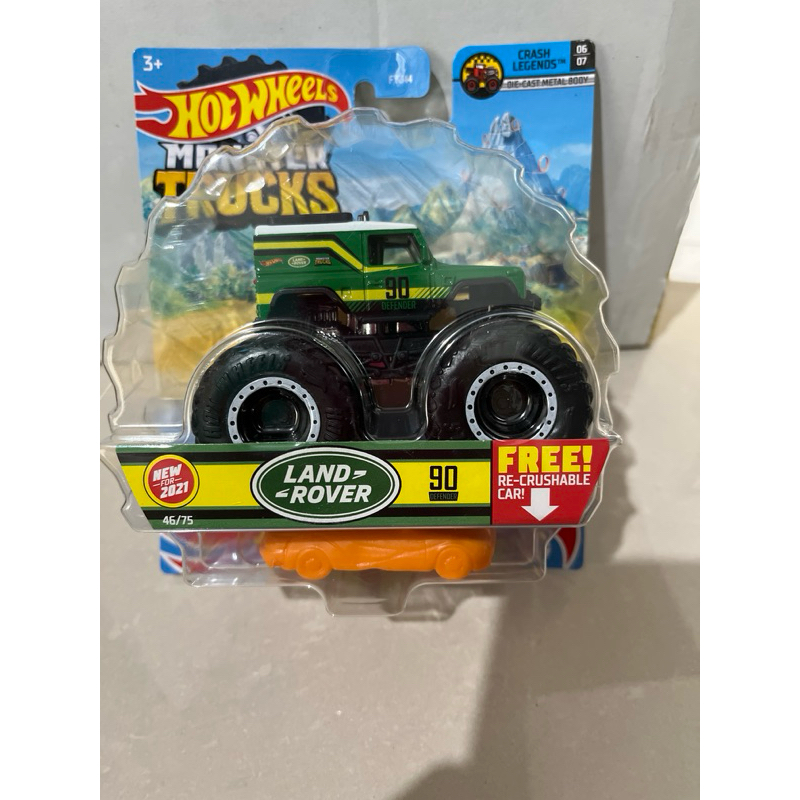 land rover defender 90 monster trucks hotwheels hijau