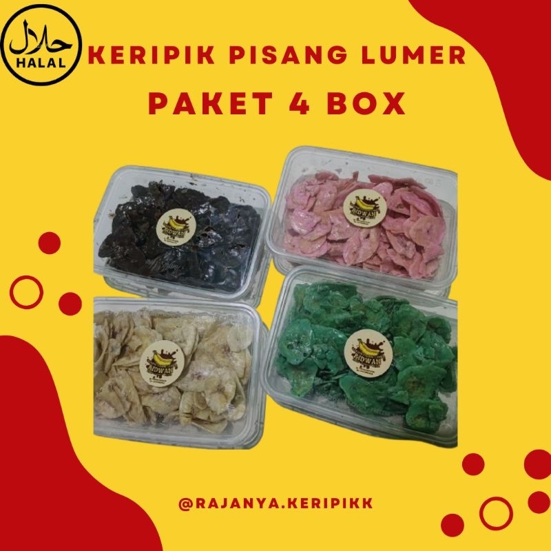

KERIPIK PISANG LUMER 500ML PAKET 4 BOX