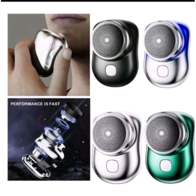 alat cukur kumis jenggot elektrik bulat mini shaver USB charger berjayashp