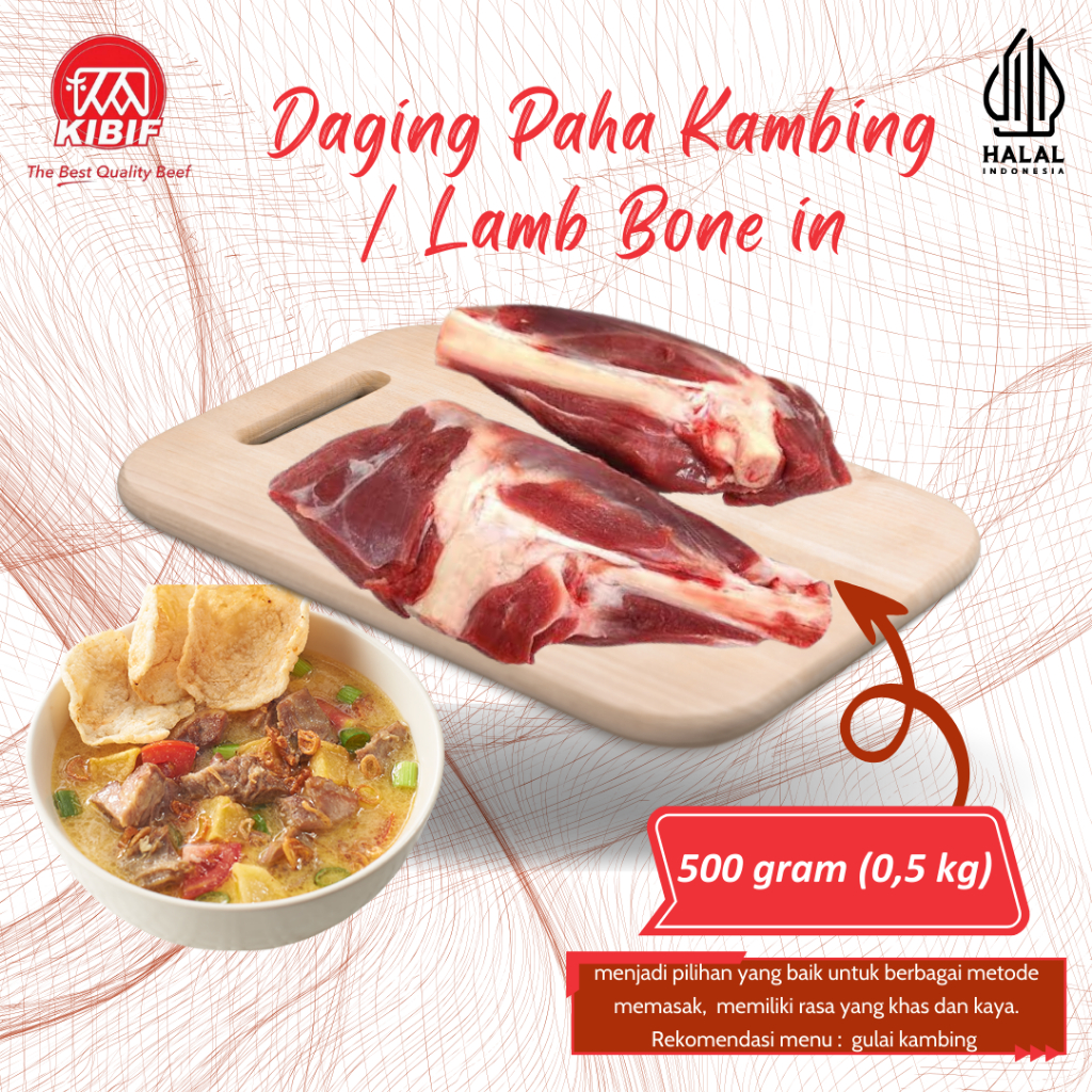 

Daging Paha Kambing / Lamb Bone in 500gr