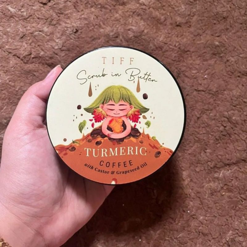 Tiff body scrub in butter coffee preloved bekas