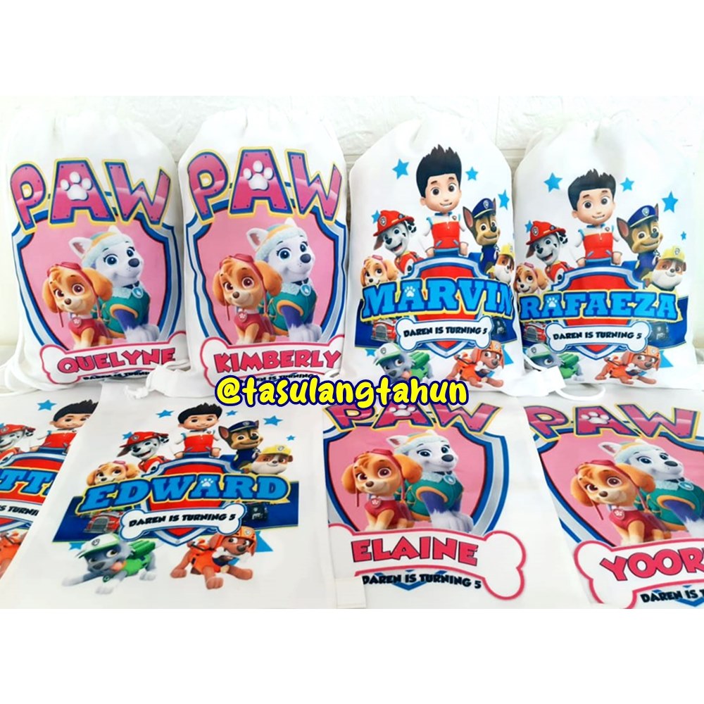 

Tas RANSEL Souvenir Ultah GoodieBag Bingkisan Blacu PAW PATROL chase skye marshall rubel zuma