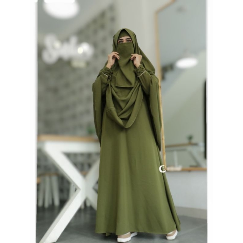 Gamis Syari Set Khimar Cadar Terbaru 2024