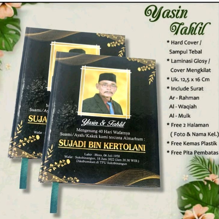 Buku yasin dan tahlil hardcover 192 hal artpaper