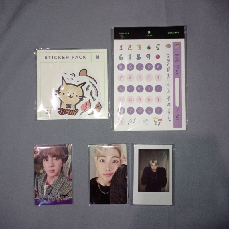 ready ina - sharing bts deco kit photocard set, sticker set, rpc seokjin pc jin