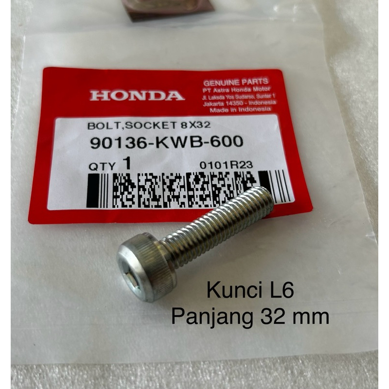 Baut 8x32 L6 Holder Footstep Belakang Blade110 Revo110 Ori AHM 90136KWB600