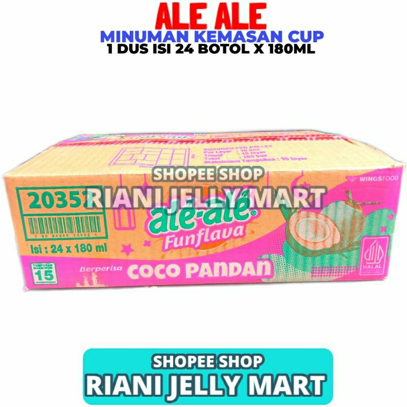 

Minuman Ale Ale Rasa Cocopandan 1 Dus Isi 24 Botol 180ML