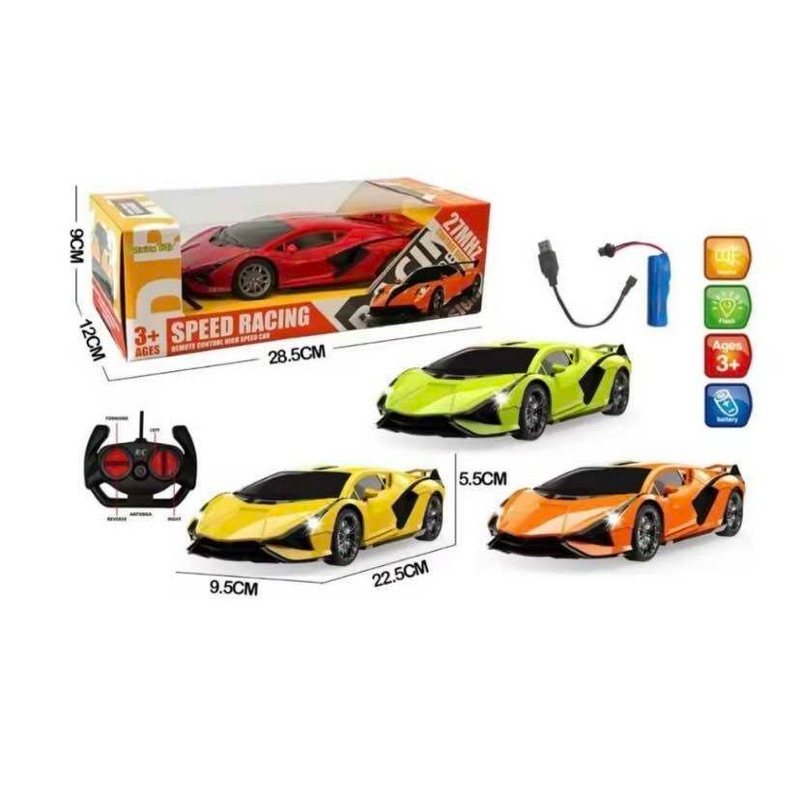 SHE ACC Mainan Mobil Balap High Speed / Racing Car Toys Remote Control Batere Cas Lampu nyala Mobil 
